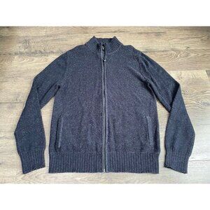 EUC‎ Mens Guess Long Sleeve Knit Sweater Full Zip 100% Cotton Thick Size L